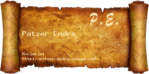 Patzer Endre névjegykártya